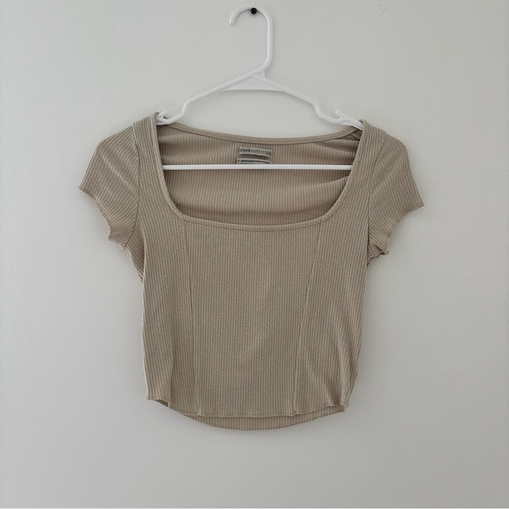 urban outfitters tan meg squareneck top